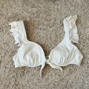 Lilly Pulitzer White Ruffle Bikini Top